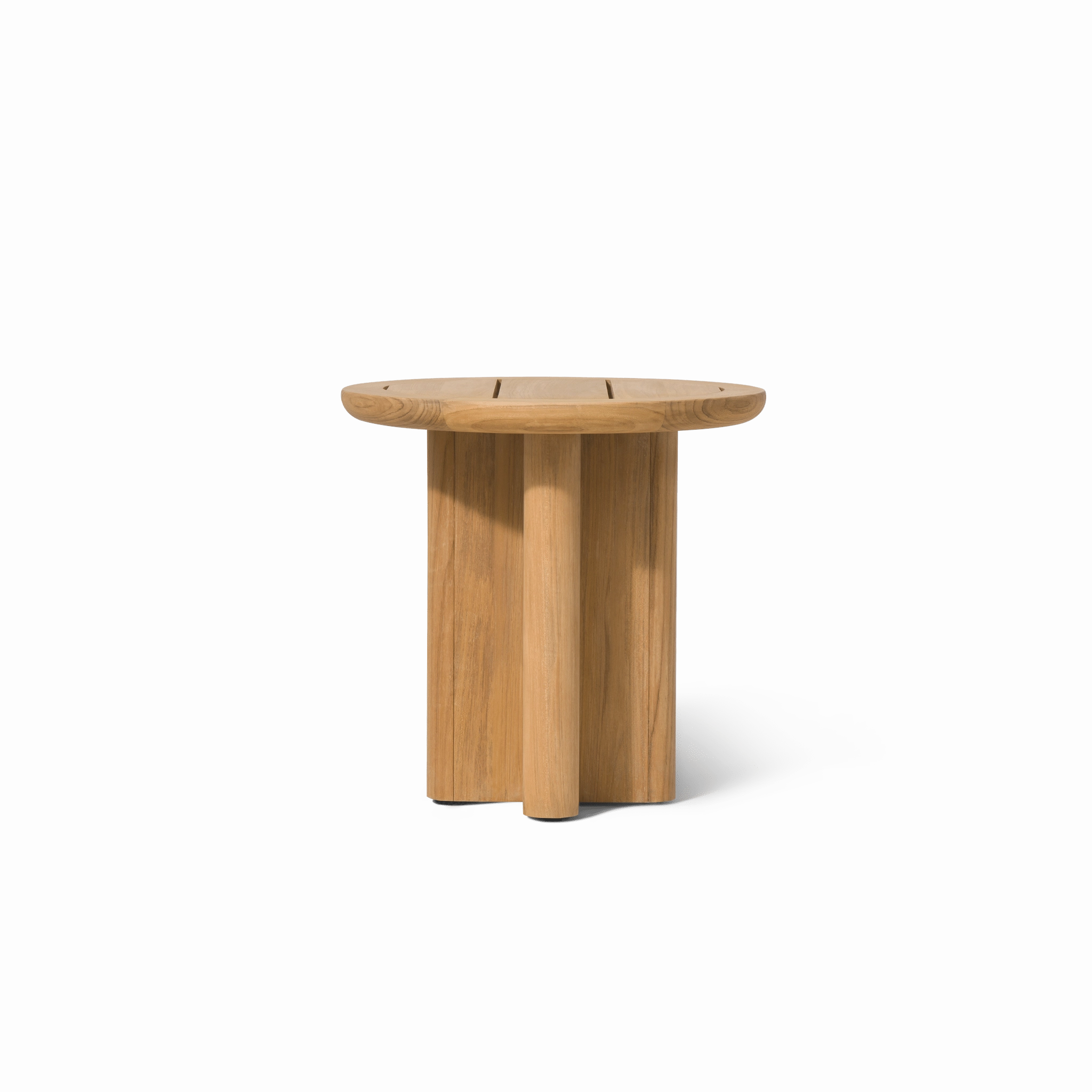 Victoria Teak Round Slatted Side Table