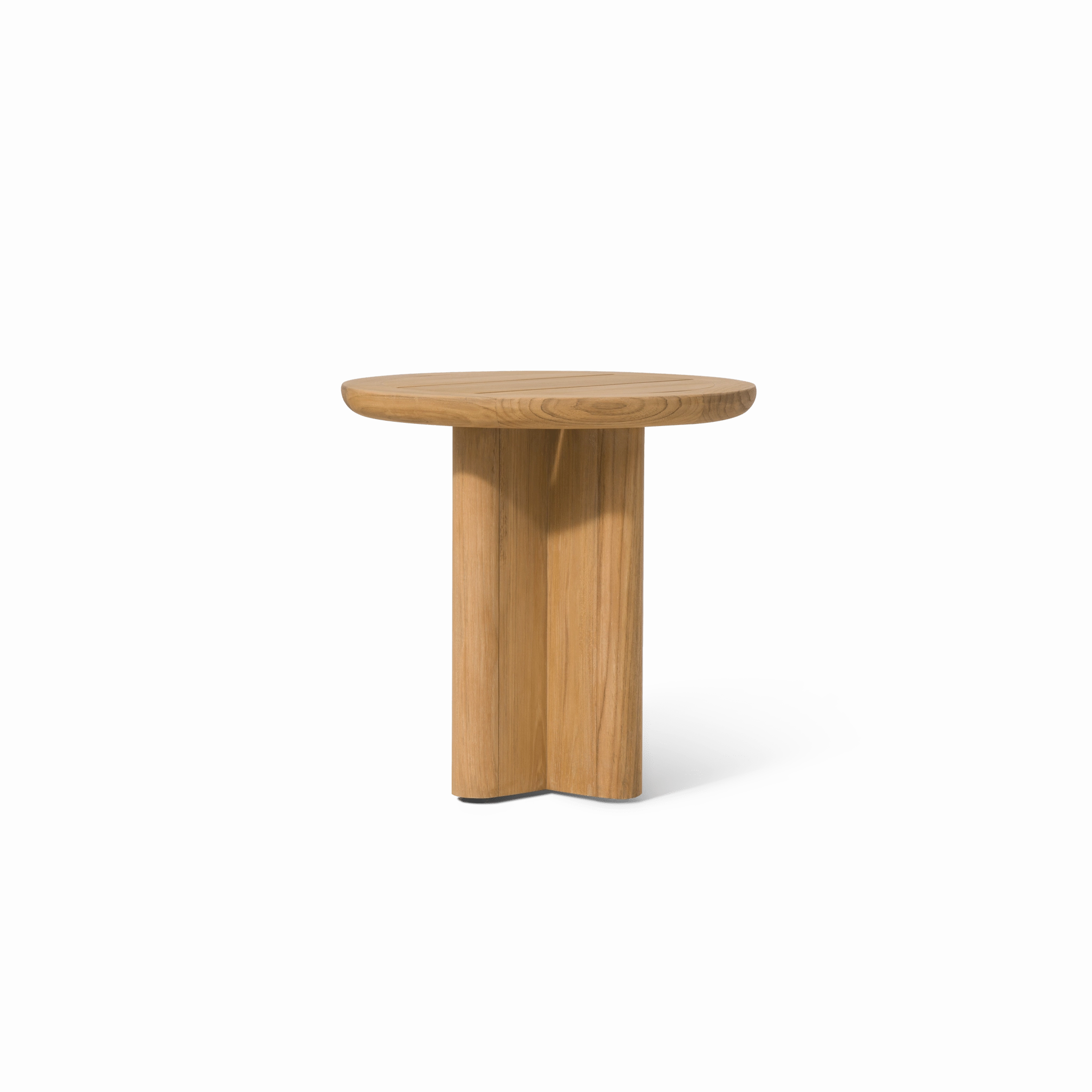 Victoria Teak Round Slatted Side Table