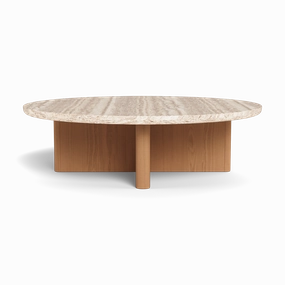 Victoria Teak Round Stone Coffee Tableoutdoor coffee table for patio or lounge