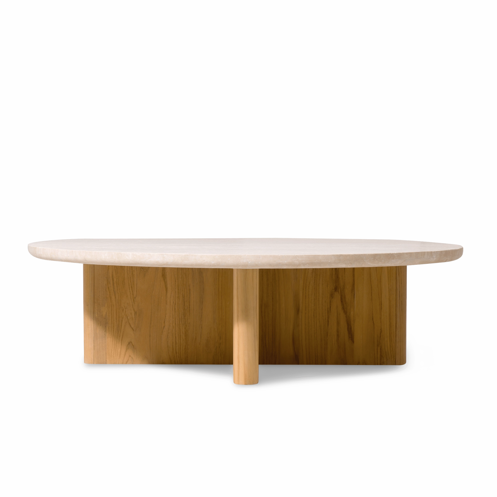 Victoria Teak Round Stone Coffee Table