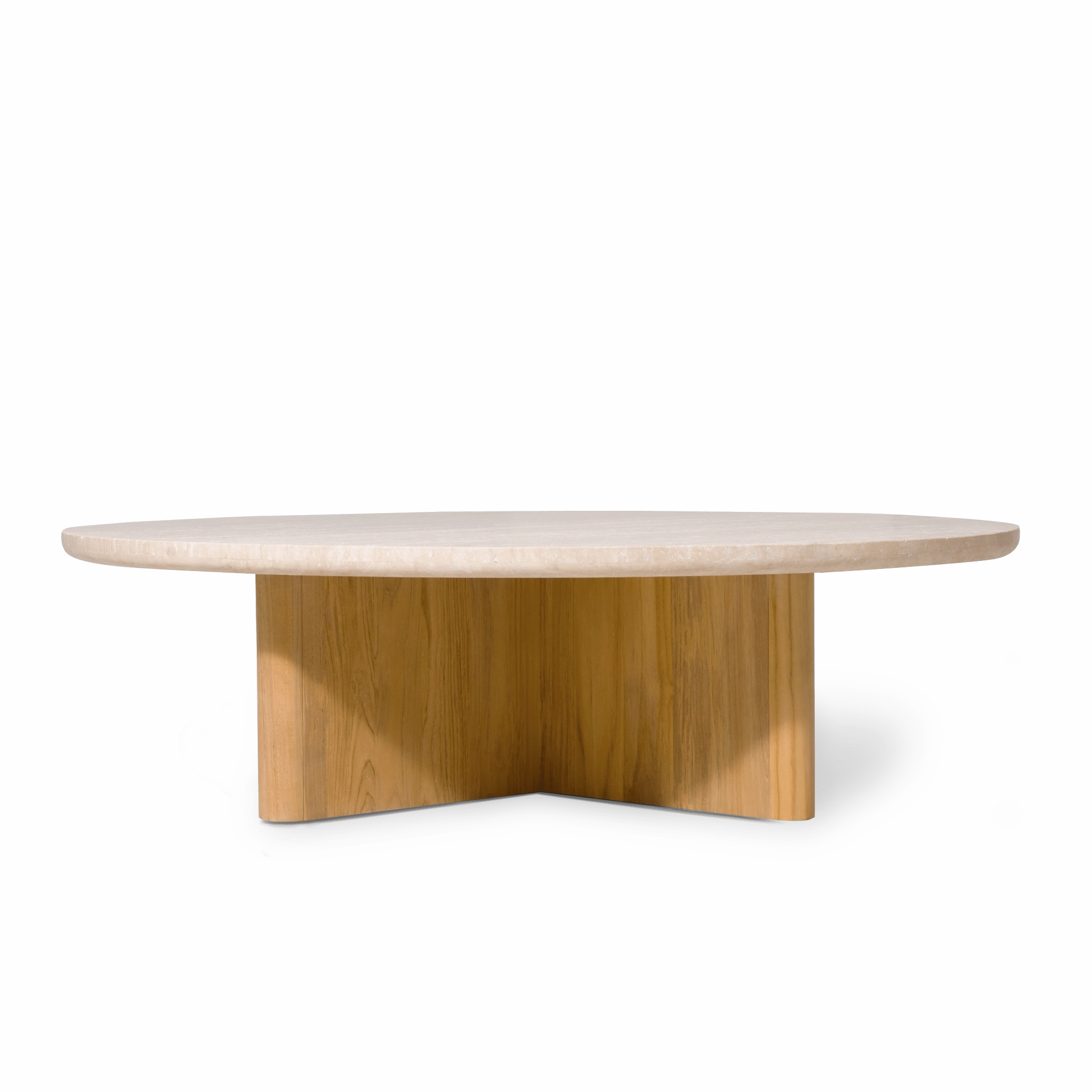 Victoria Teak Round Stone Coffee Table