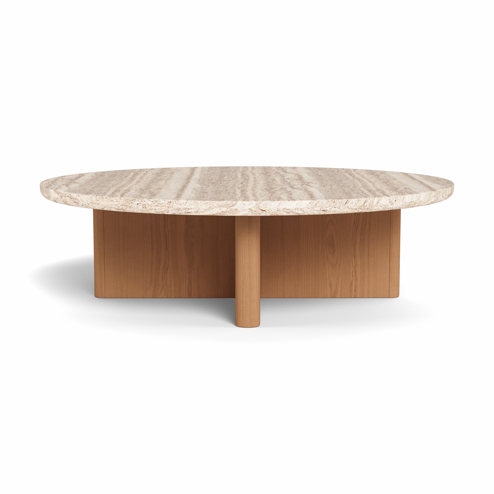 Victoria Teak Round Stone Coffee Tableoutdoor coffee table for patio or lounge
