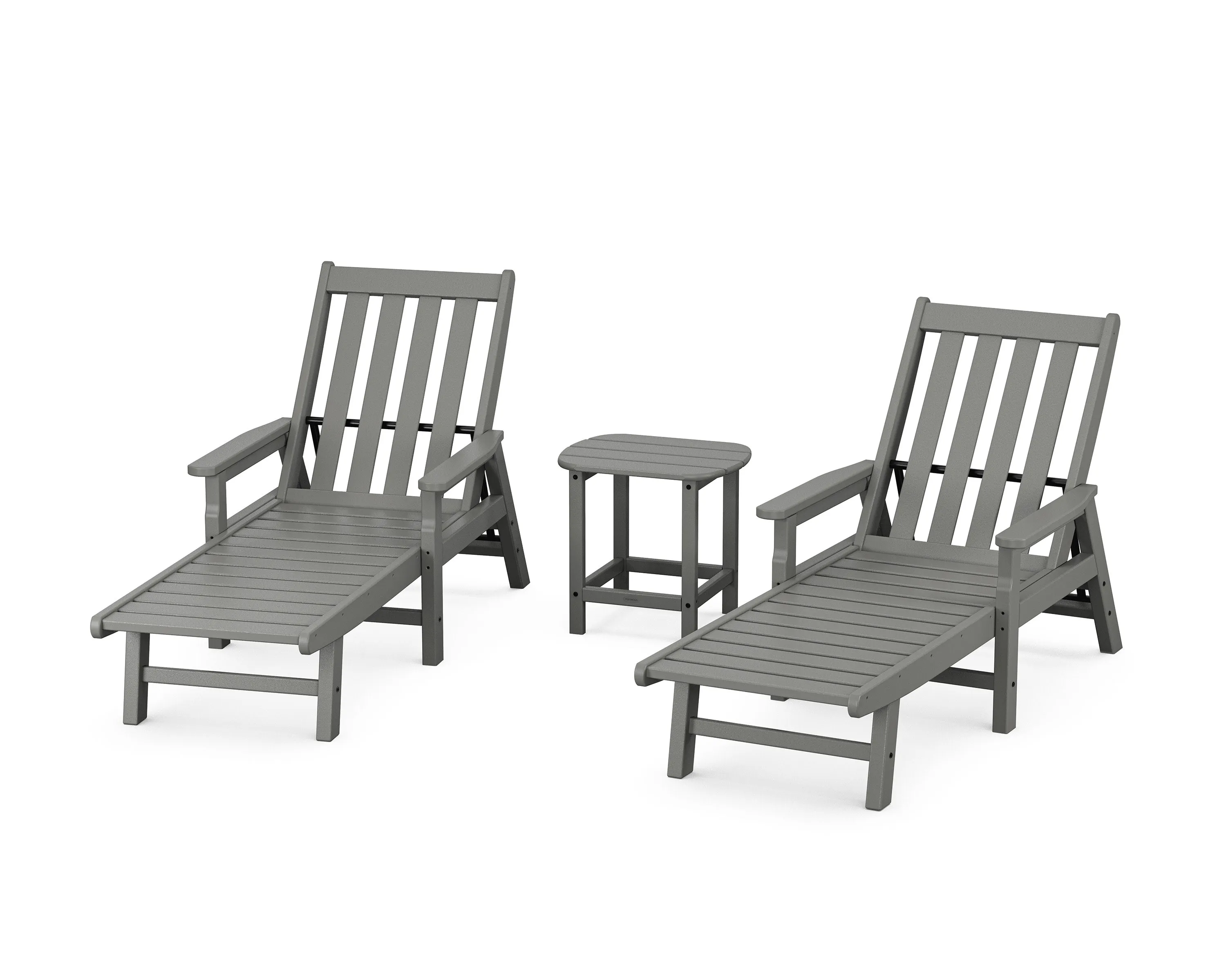 Vineyard 3-Piece Chaise with Arms Setoutdoor patio dining furniture set