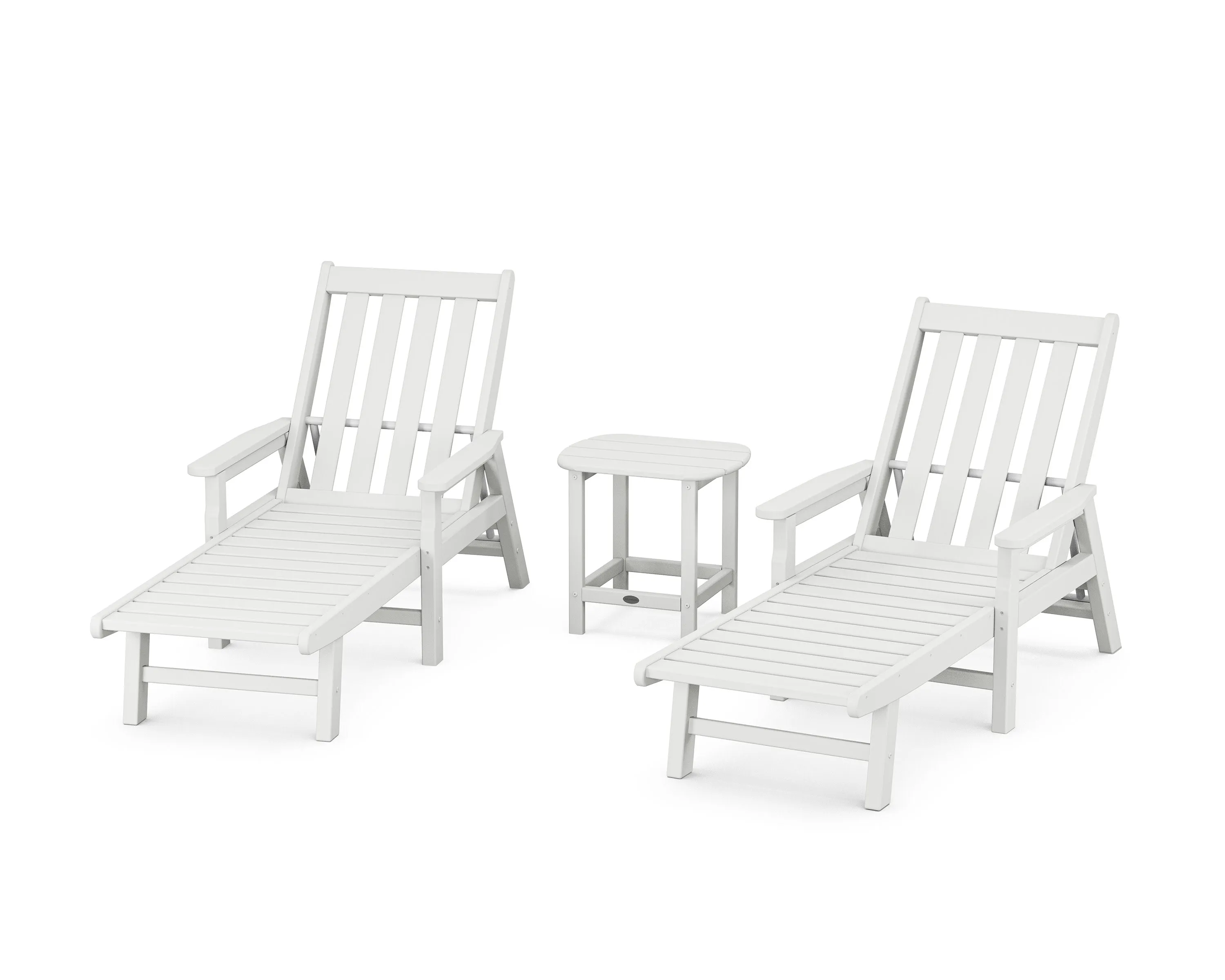 Vineyard 3-Piece Chaise with Arms Set