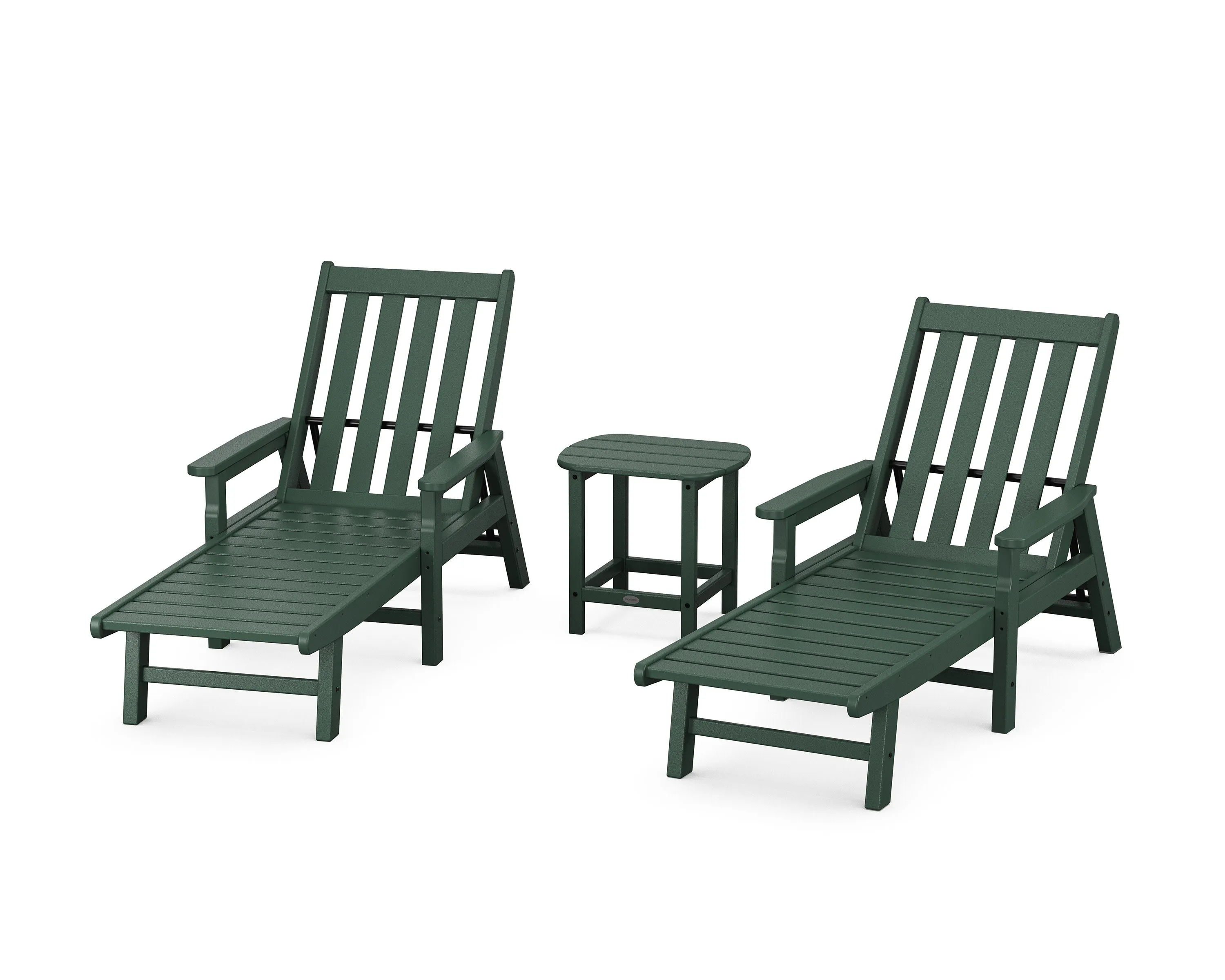 Vineyard 3-Piece Chaise with Arms Set