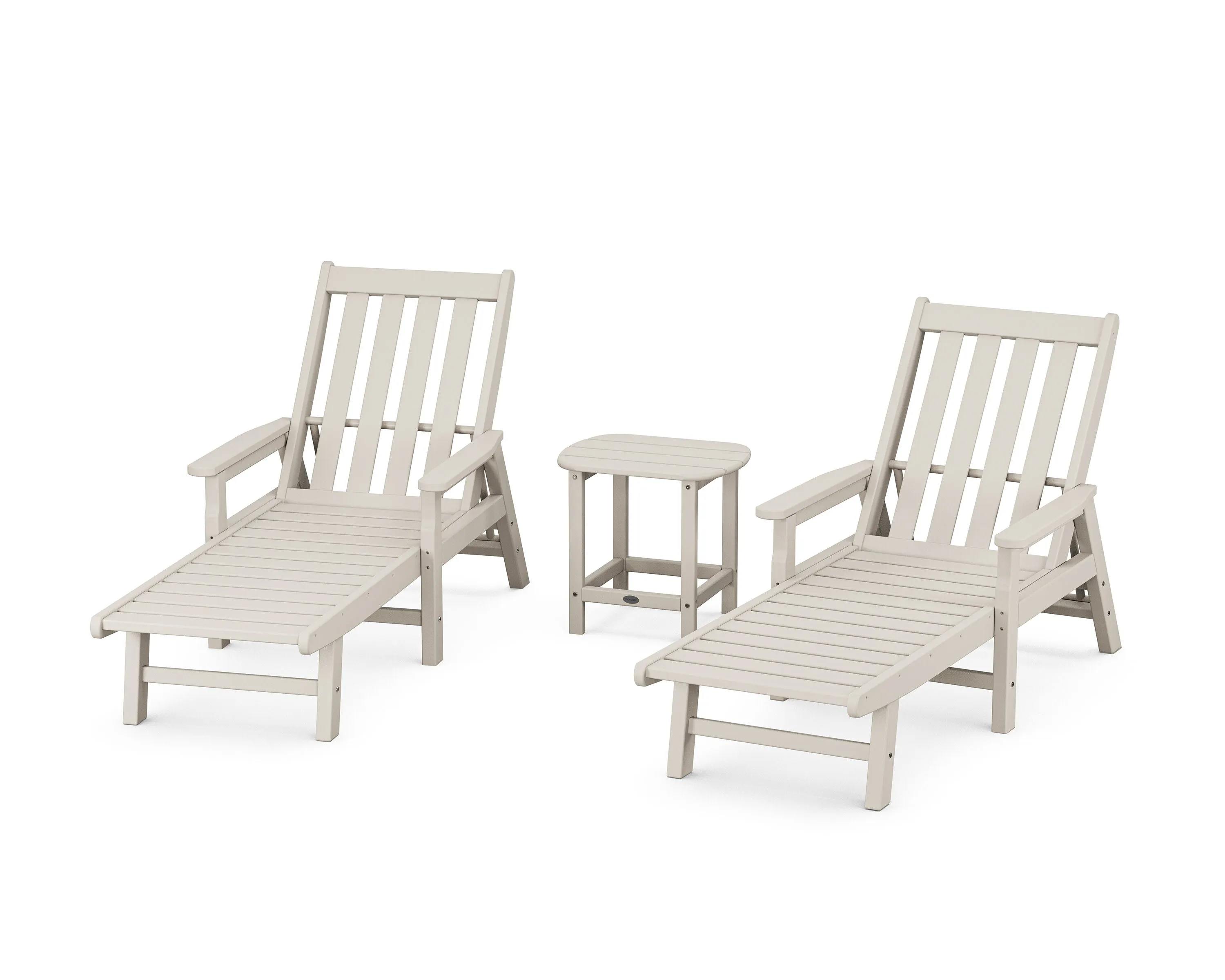 Vineyard 3-Piece Chaise with Arms Set