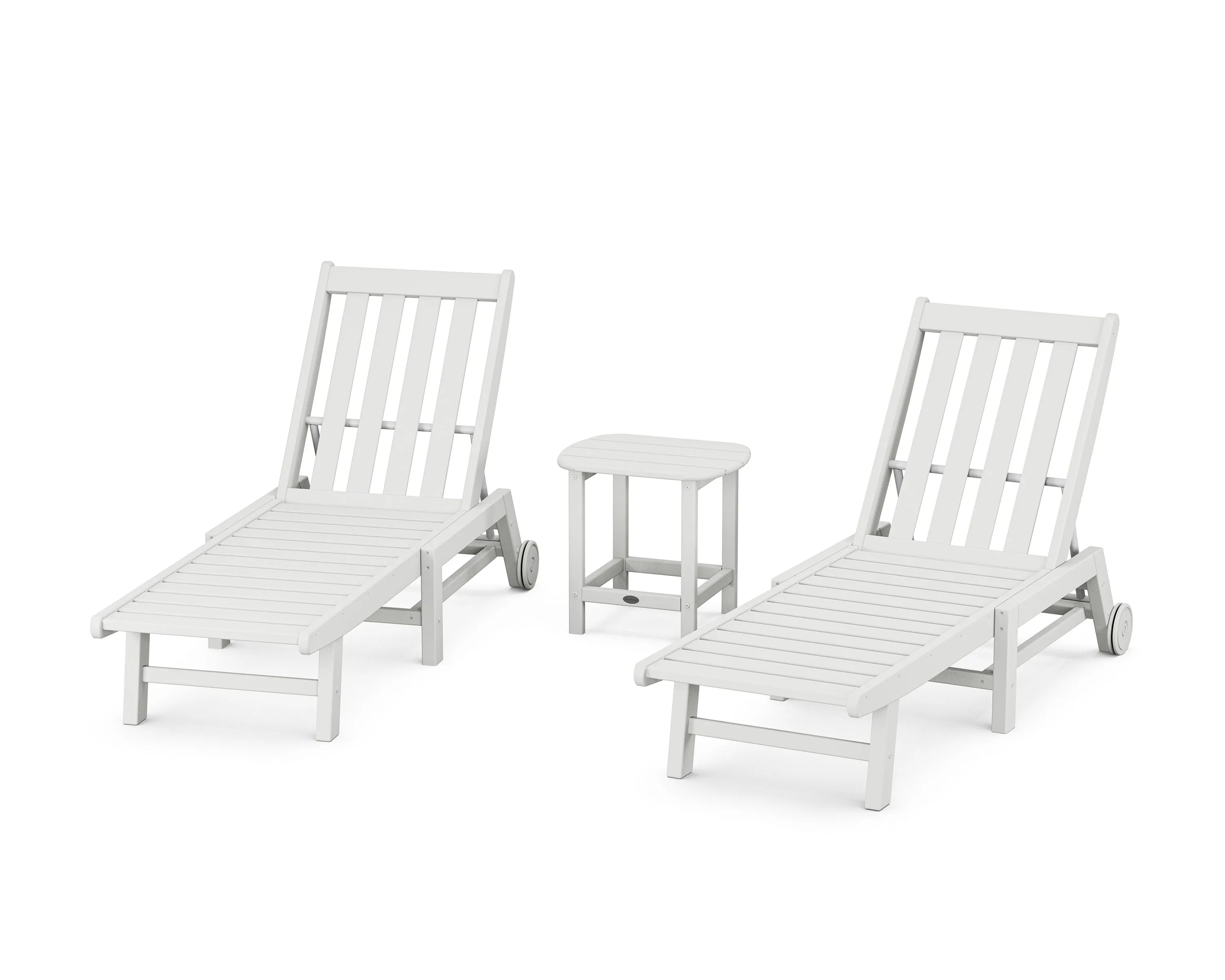 Vineyard 3-Piece Chaise with Wheels Set