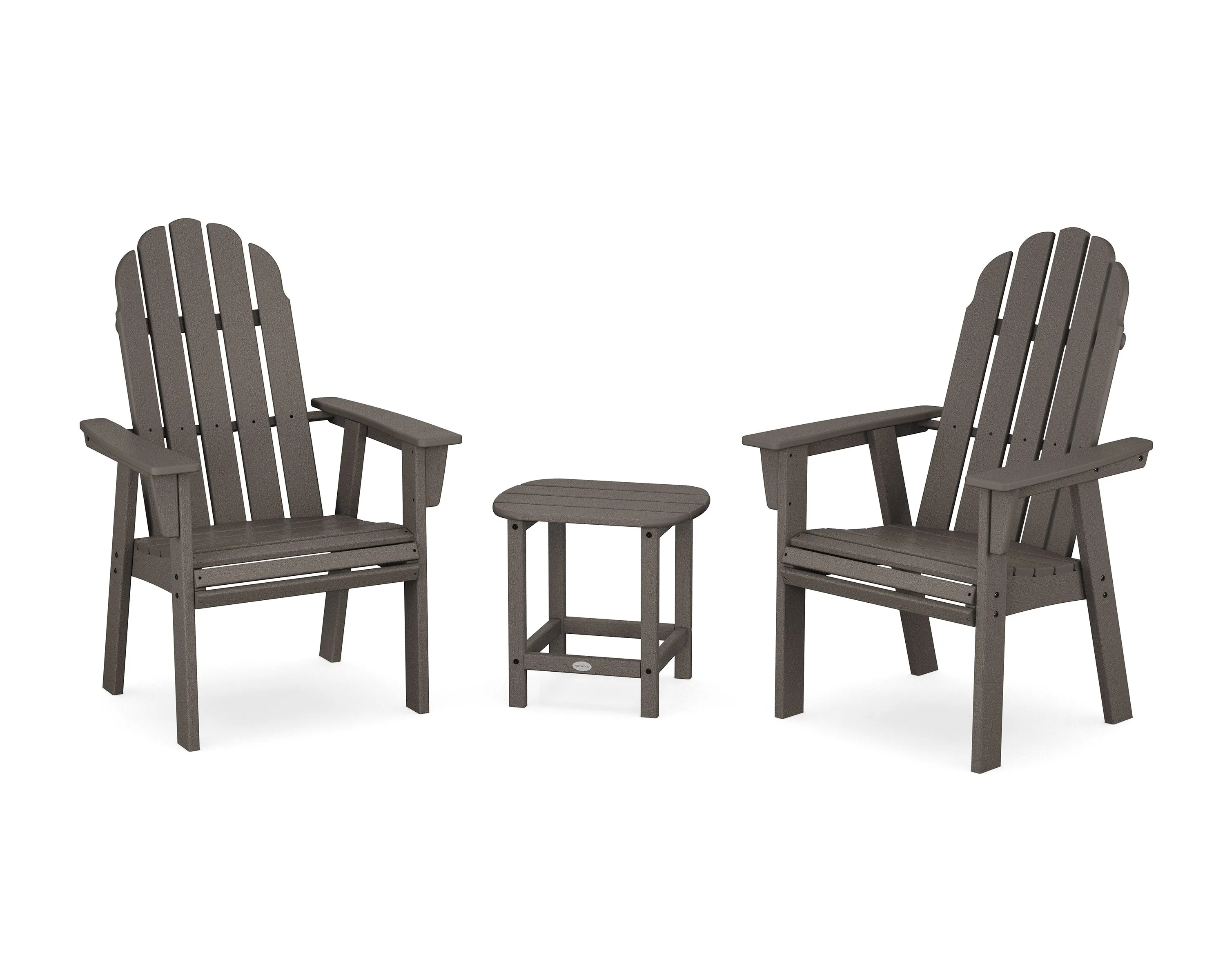 Vineyard 3-Piece Curveback Upright Adirondack Chair Set