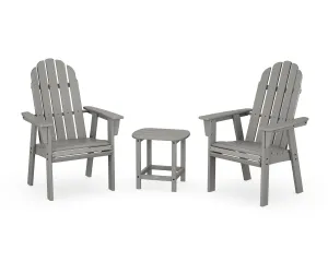Vineyard 3-Piece Curveback Upright Adirondack Chair Setoutdoor patio dining furniture set