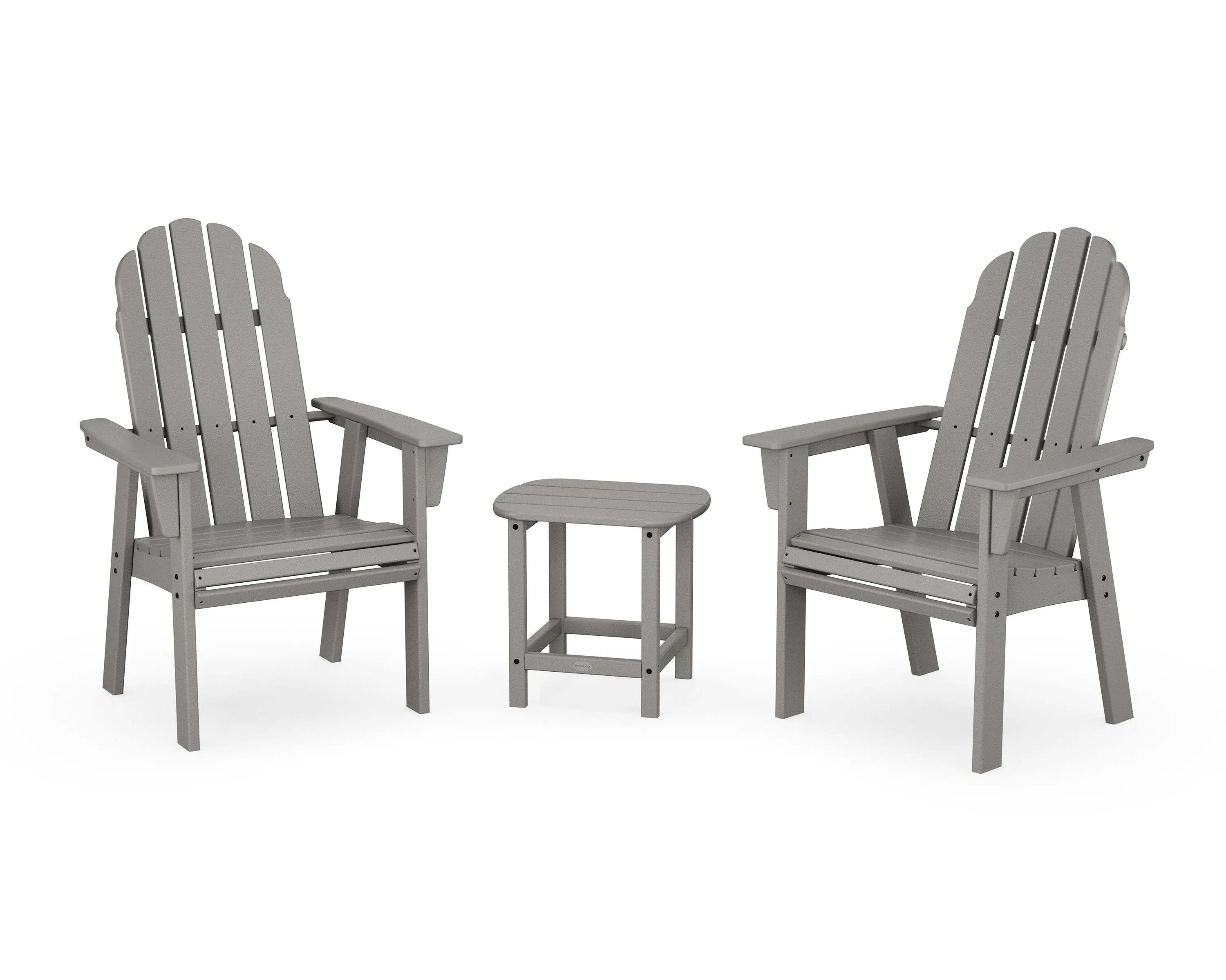 Vineyard 3-Piece Curveback Upright Adirondack Chair Setoutdoor patio dining furniture set