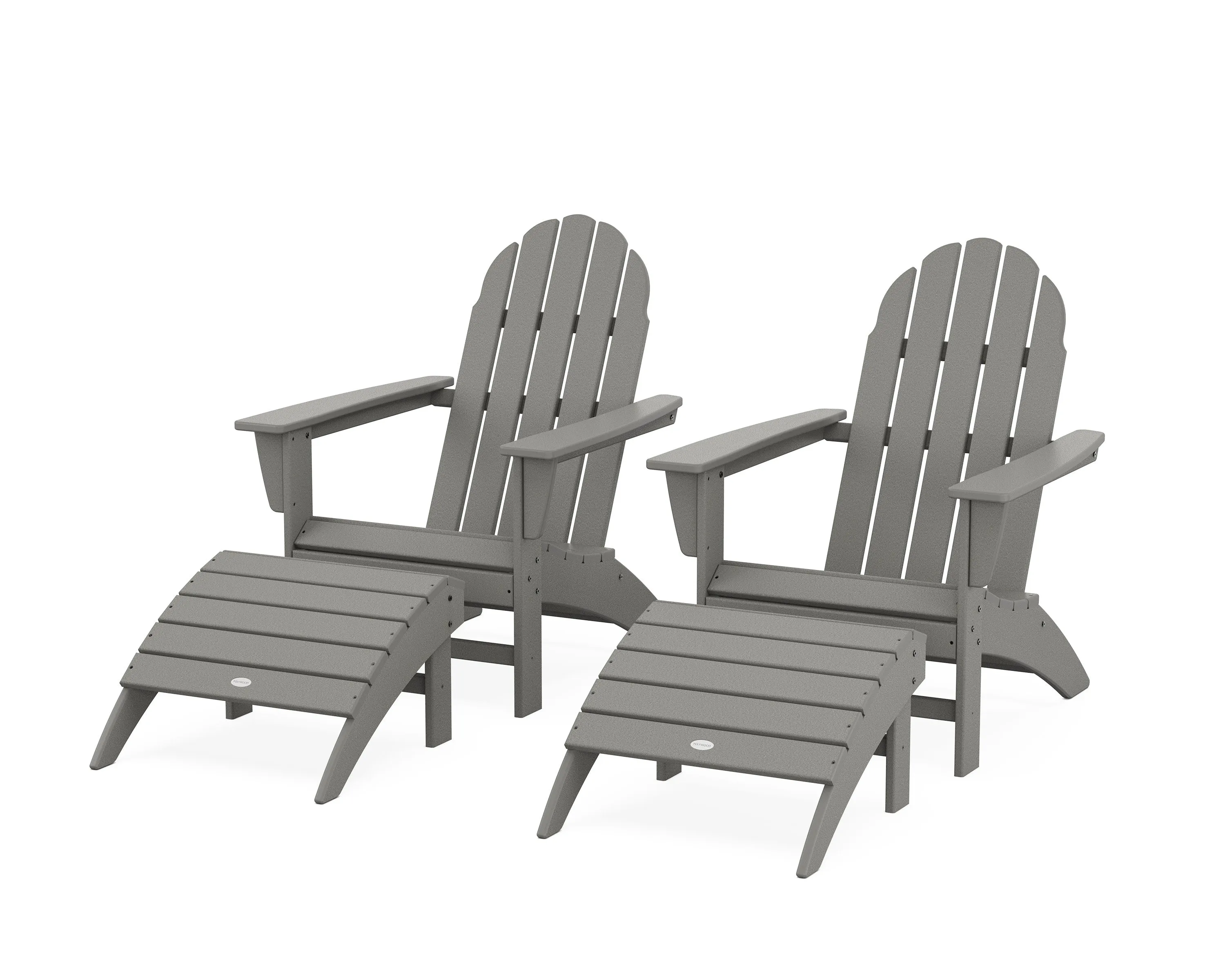 Vineyard Adirondack Chair 4-Piece Set with Ottomansoutdoor patio dining furniture set