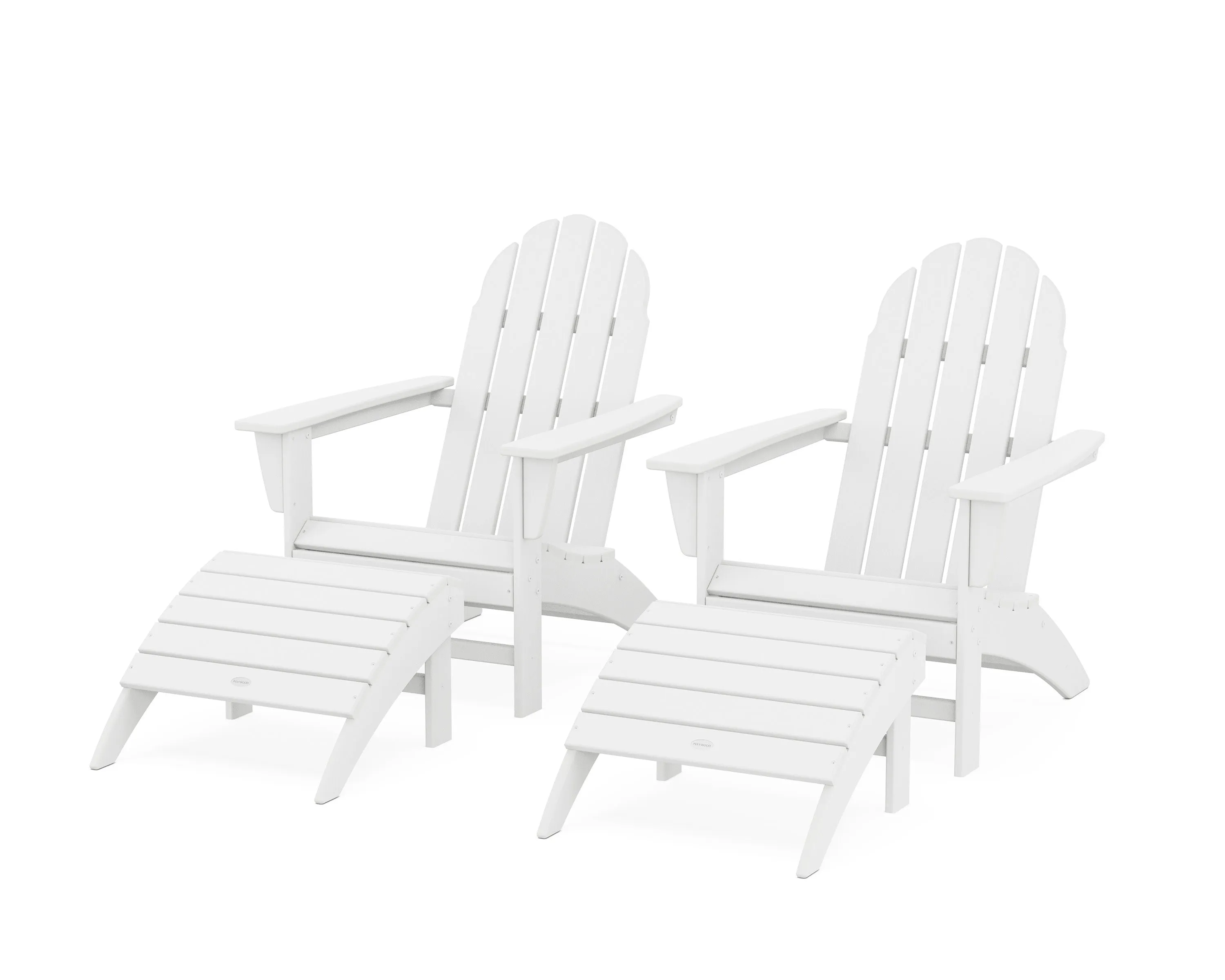 Vineyard Adirondack Chair 4-Piece Set with Ottomans