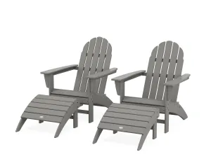 Vineyard Adirondack Chair 4-Piece Set with Ottomansoutdoor patio dining furniture set