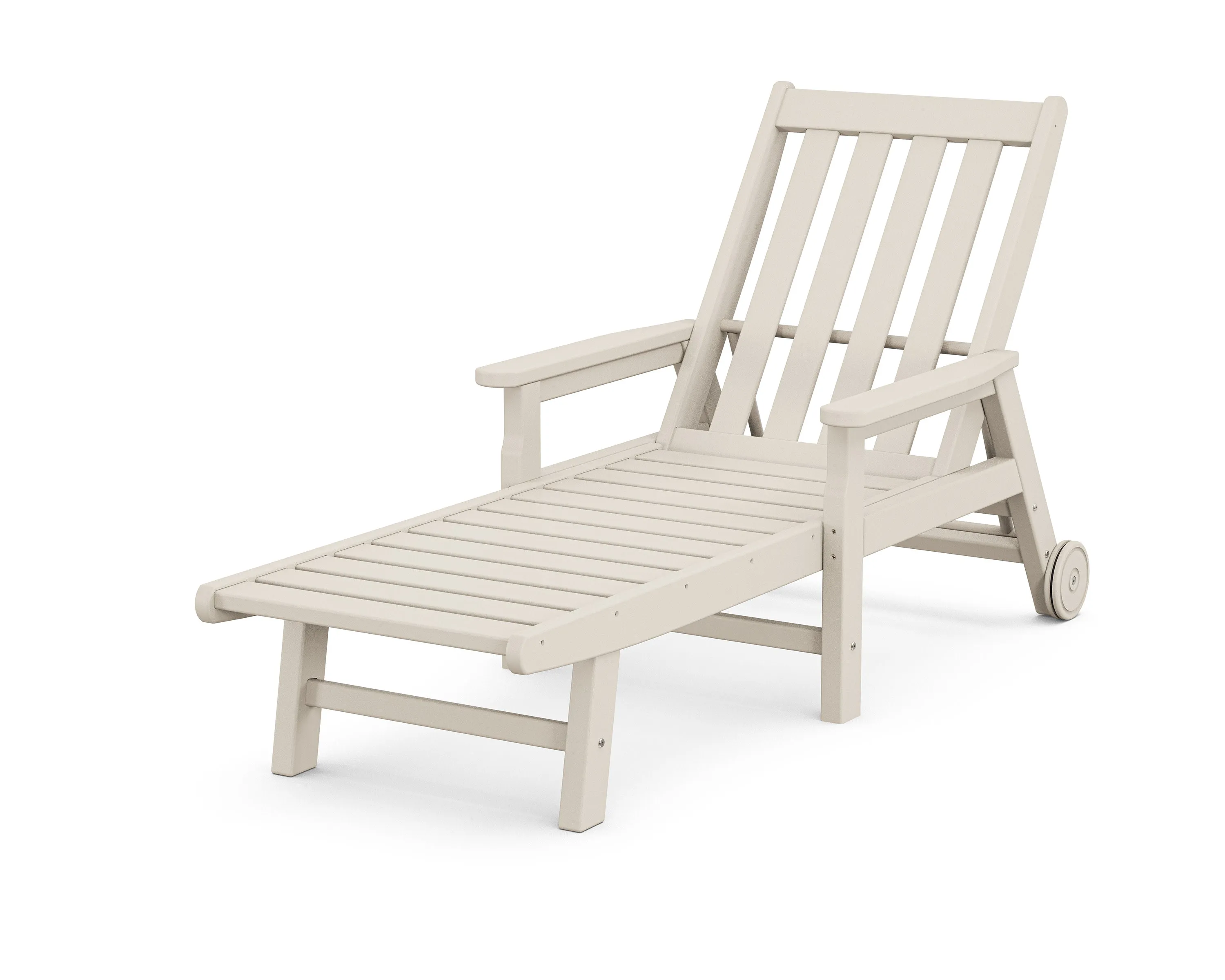 Vineyard Chaise with Arms and Wheels