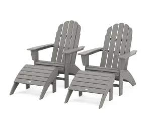 Vineyard Curveback Adirondack Chair 4-Piece Set with Ottomansoutdoor patio dining furniture set