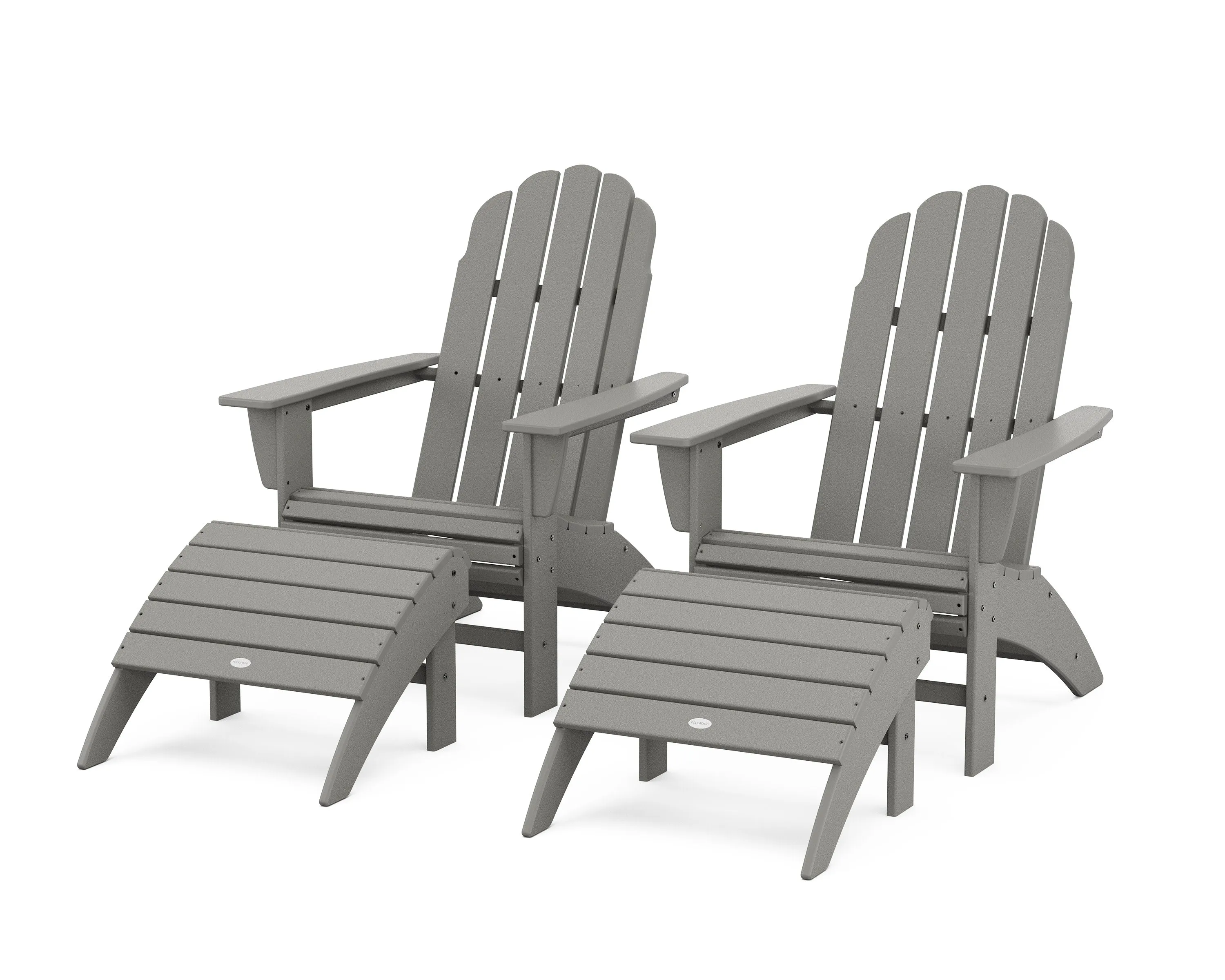 Vineyard Curveback Adirondack Chair 4-Piece Set with Ottomansoutdoor patio dining furniture set