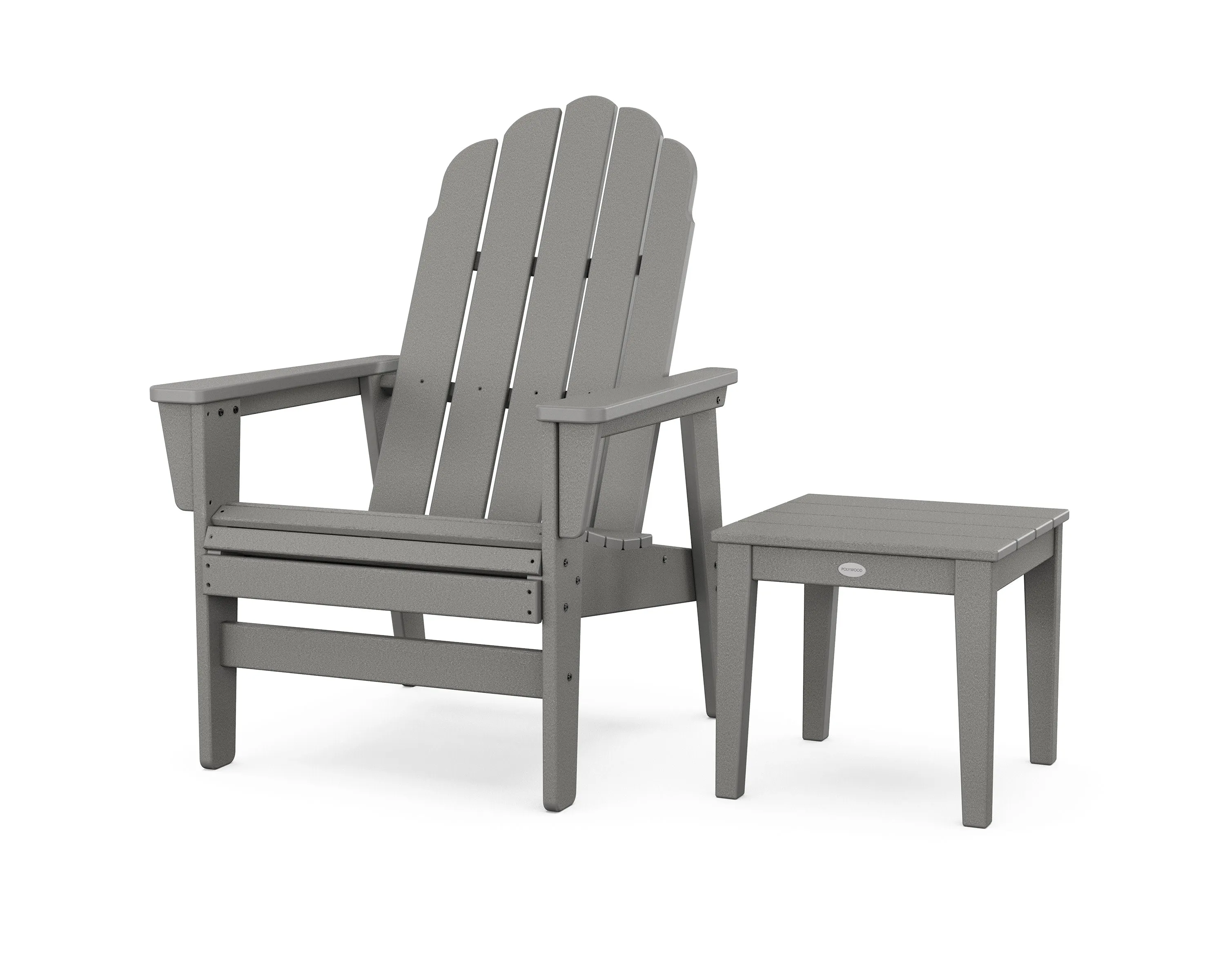 Vineyard Grand Upright Adirondack Chair with Side Tableoutdoor patio dining furniture set