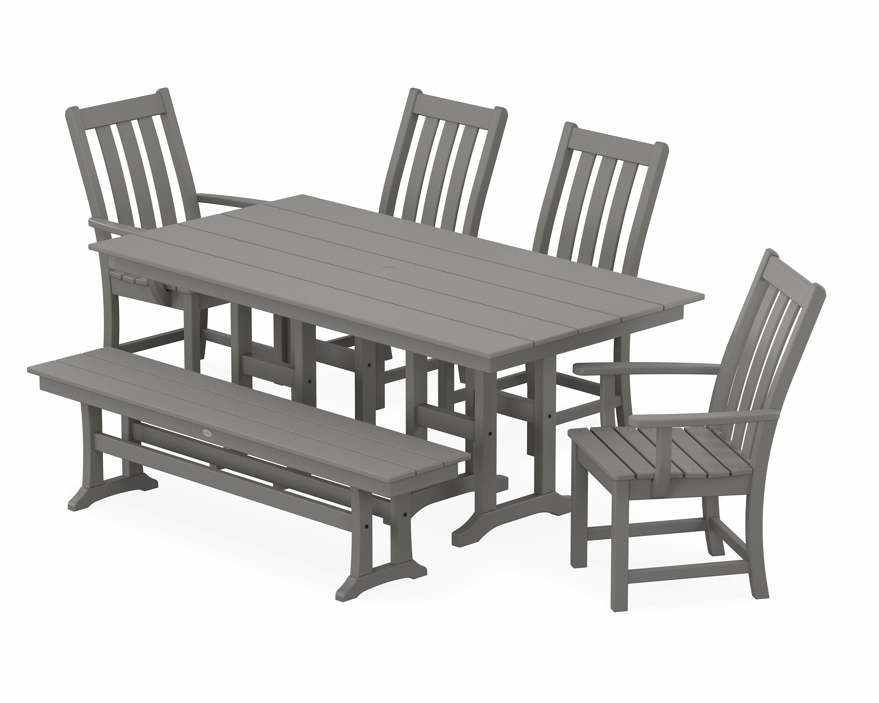 Vineyard 6-Piece Farmhouse Dining Set with Benchoutdoor patio furniture set