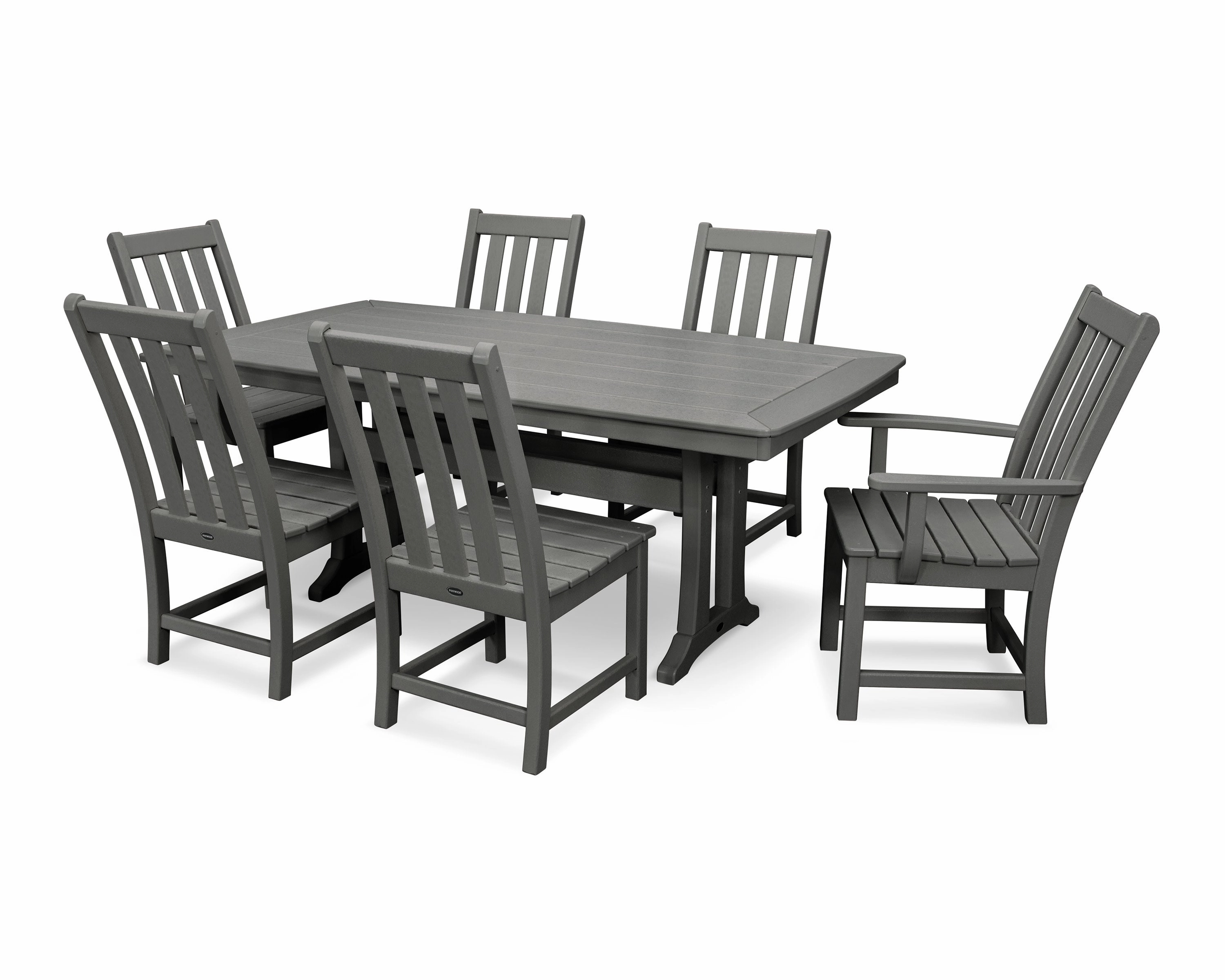 Vineyard 7-Piece Dining Set with Trestle Legsoutdoor patio furniture set