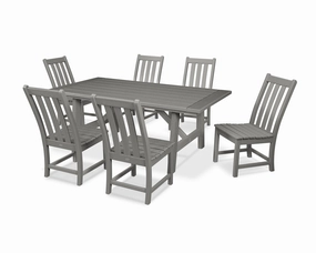 Vineyard 7-Piece Rustic Farmhouse Side Chair Dining Setoutdoor patio furniture set