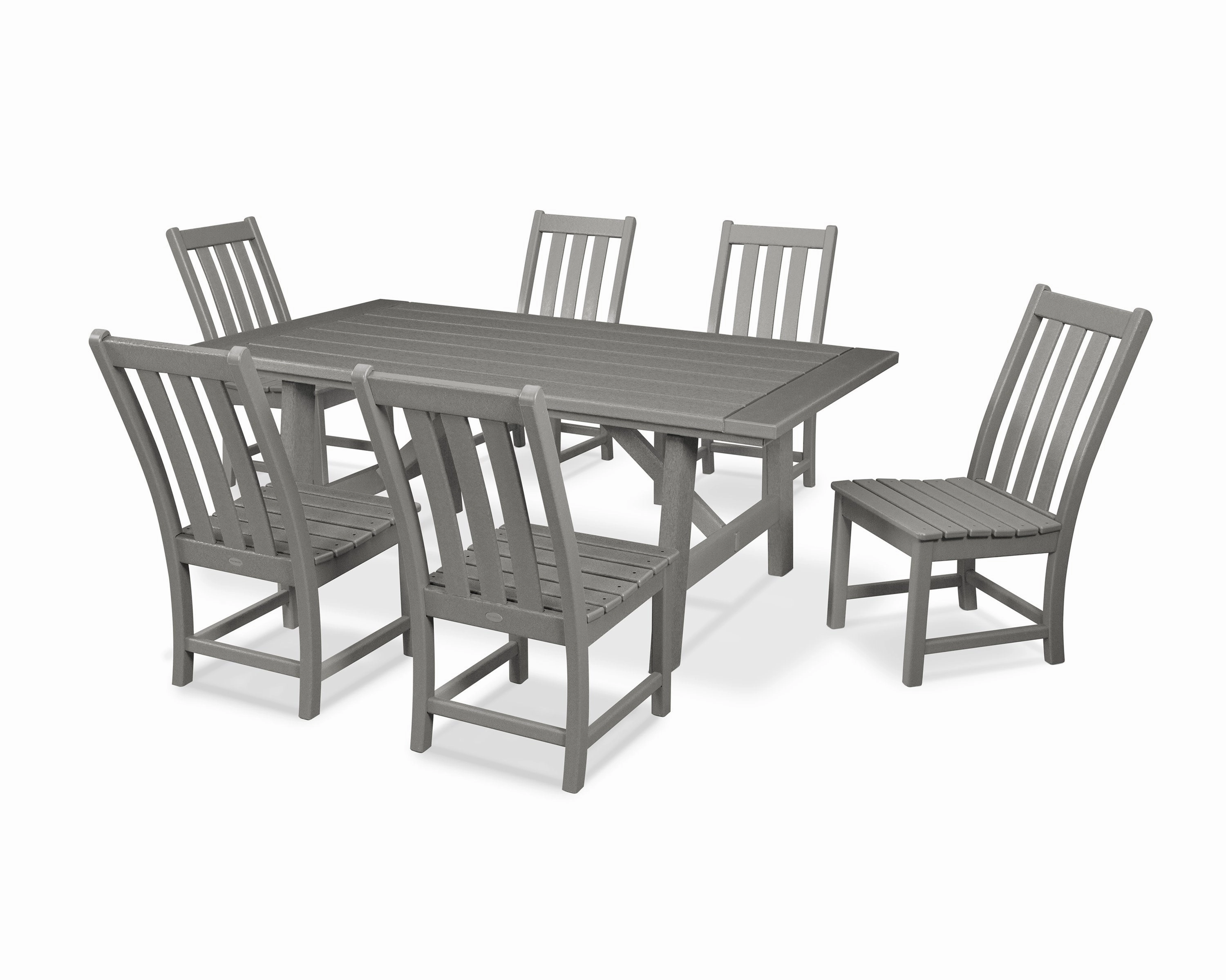 Vineyard 7-Piece Rustic Farmhouse Side Chair Dining Setoutdoor patio furniture set
