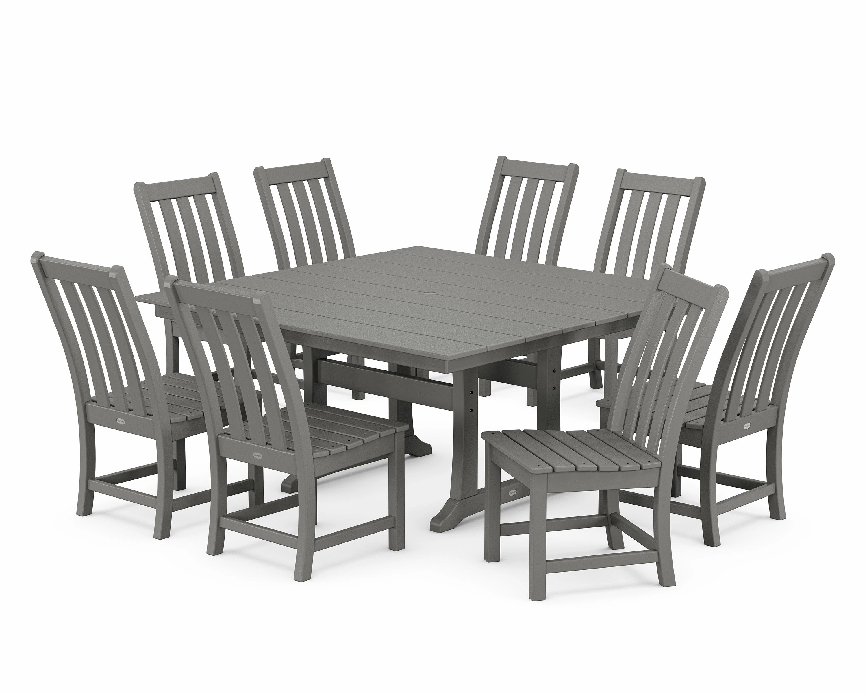 Vineyard 9-Piece Farmhouse Trestle Dining Setoutdoor patio furniture set