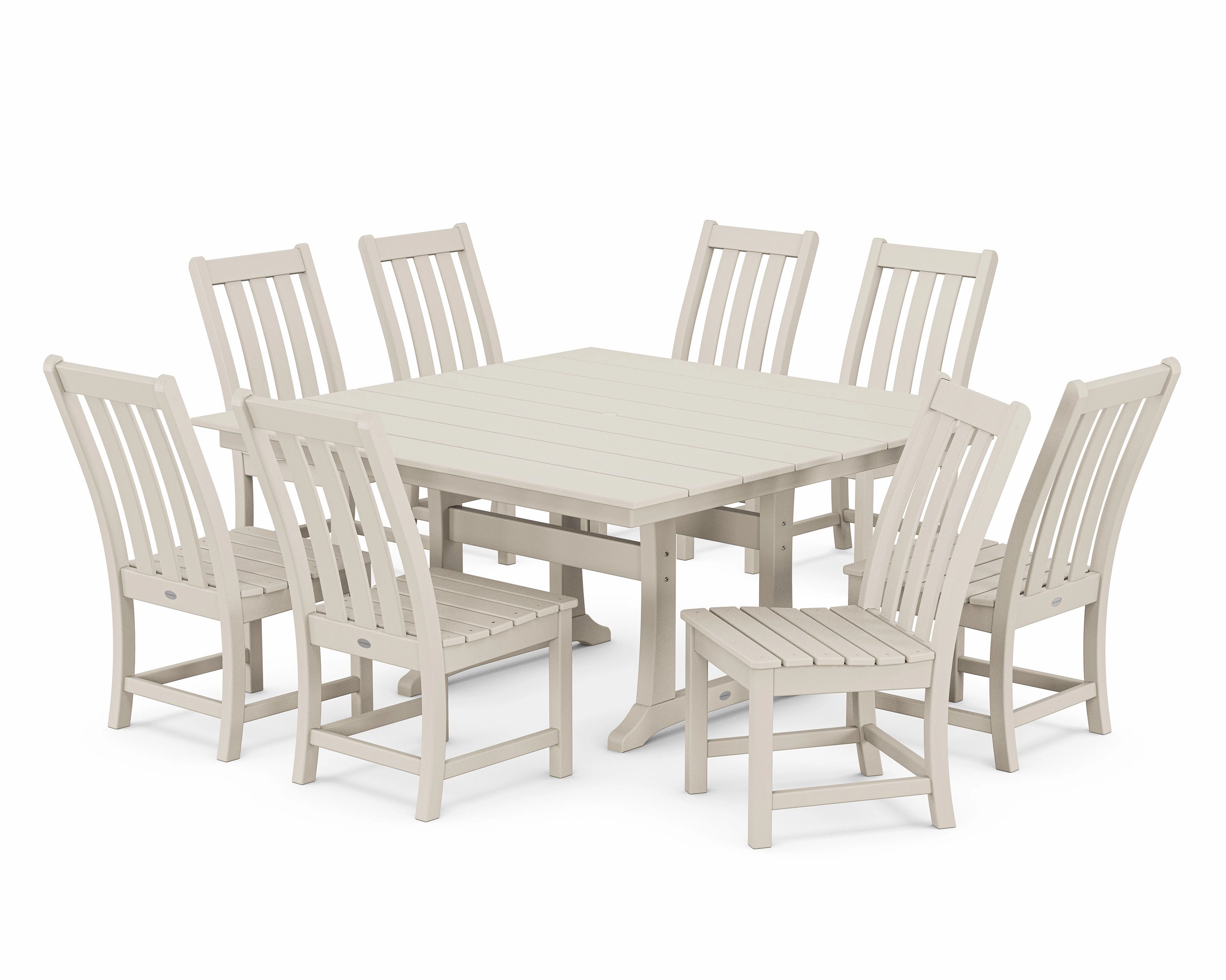 Vineyard 9-Piece Farmhouse Trestle Dining Set