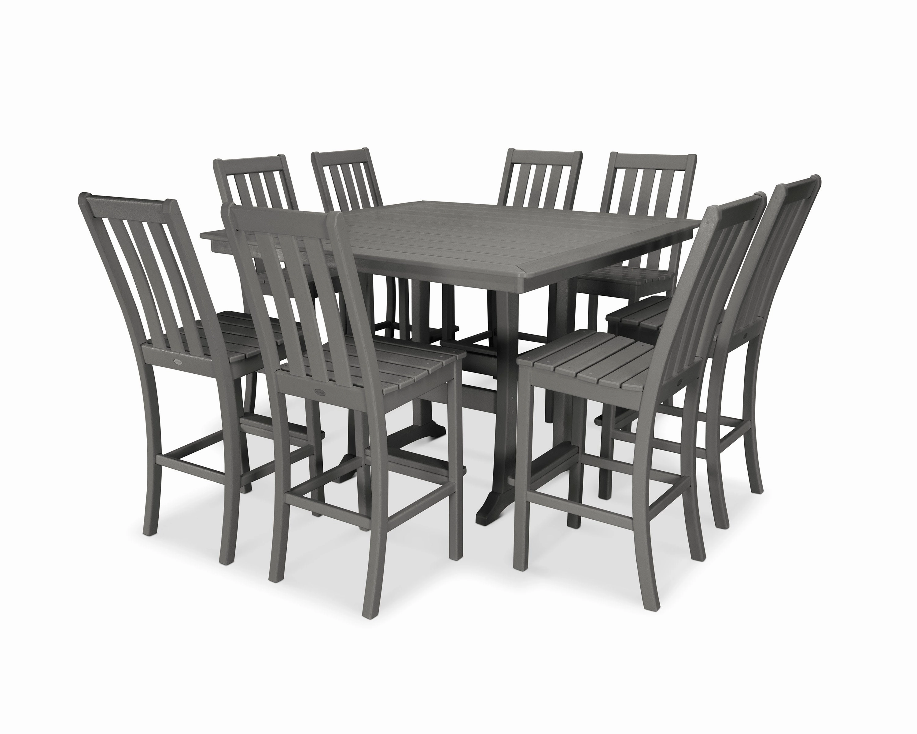 Vineyard 9-Piece Nautical Trestle Bar Setoutdoor patio furniture set
