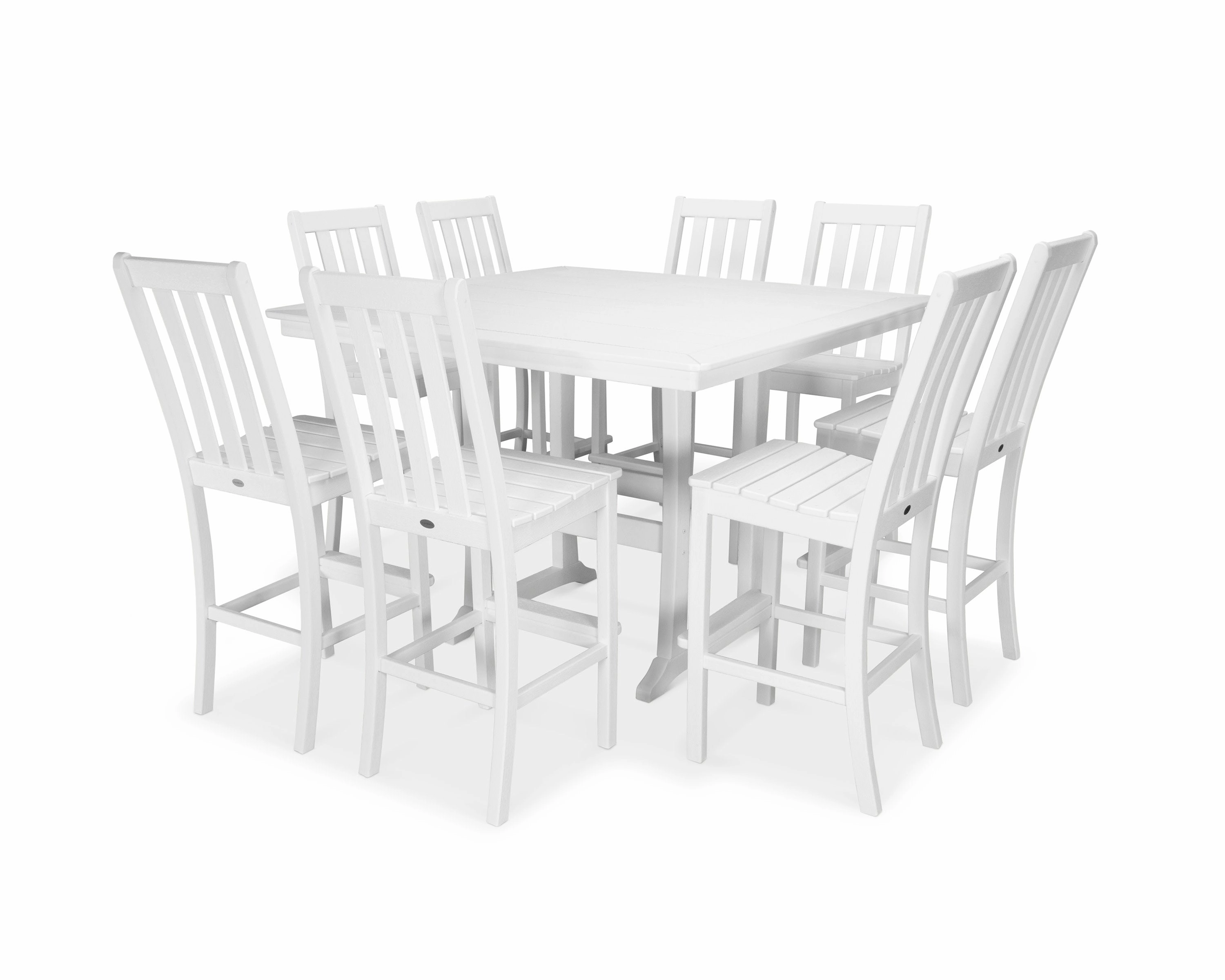 Vineyard 9-Piece Nautical Trestle Bar Set