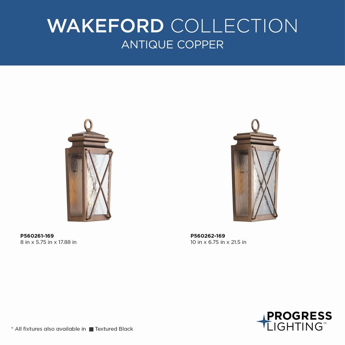 Wakeford One Light Wall Lantern Antique Copper (Painted)
