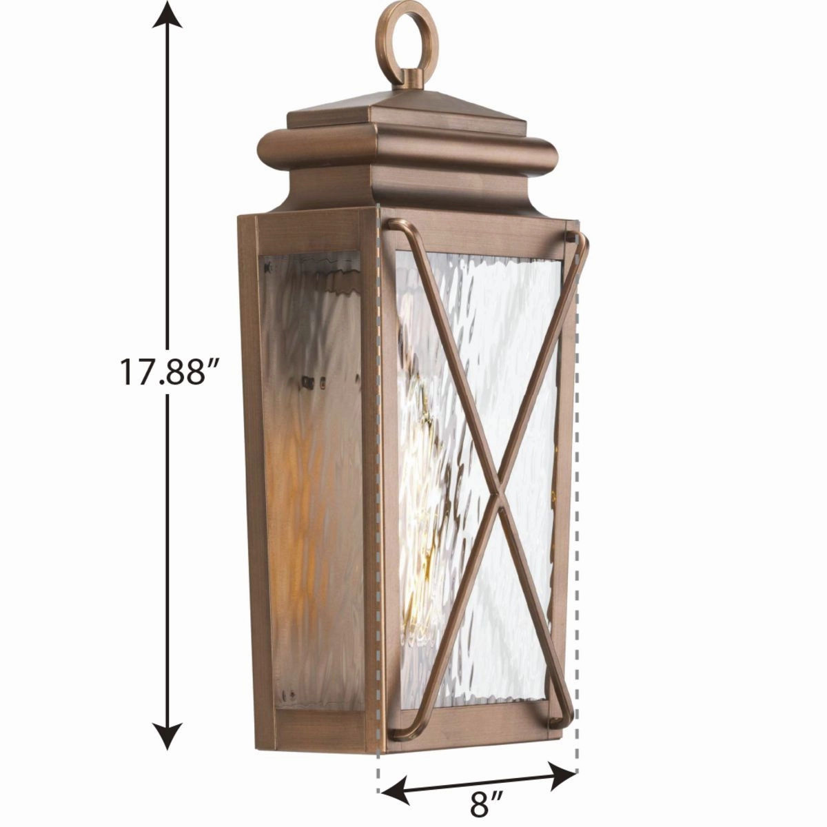 Wakeford One Light Wall Lantern Antique Copper (Painted)