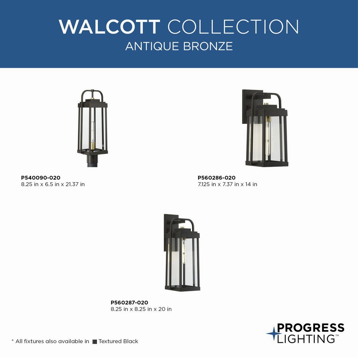 Walcott One Light Wall Lantern Antique Bronze