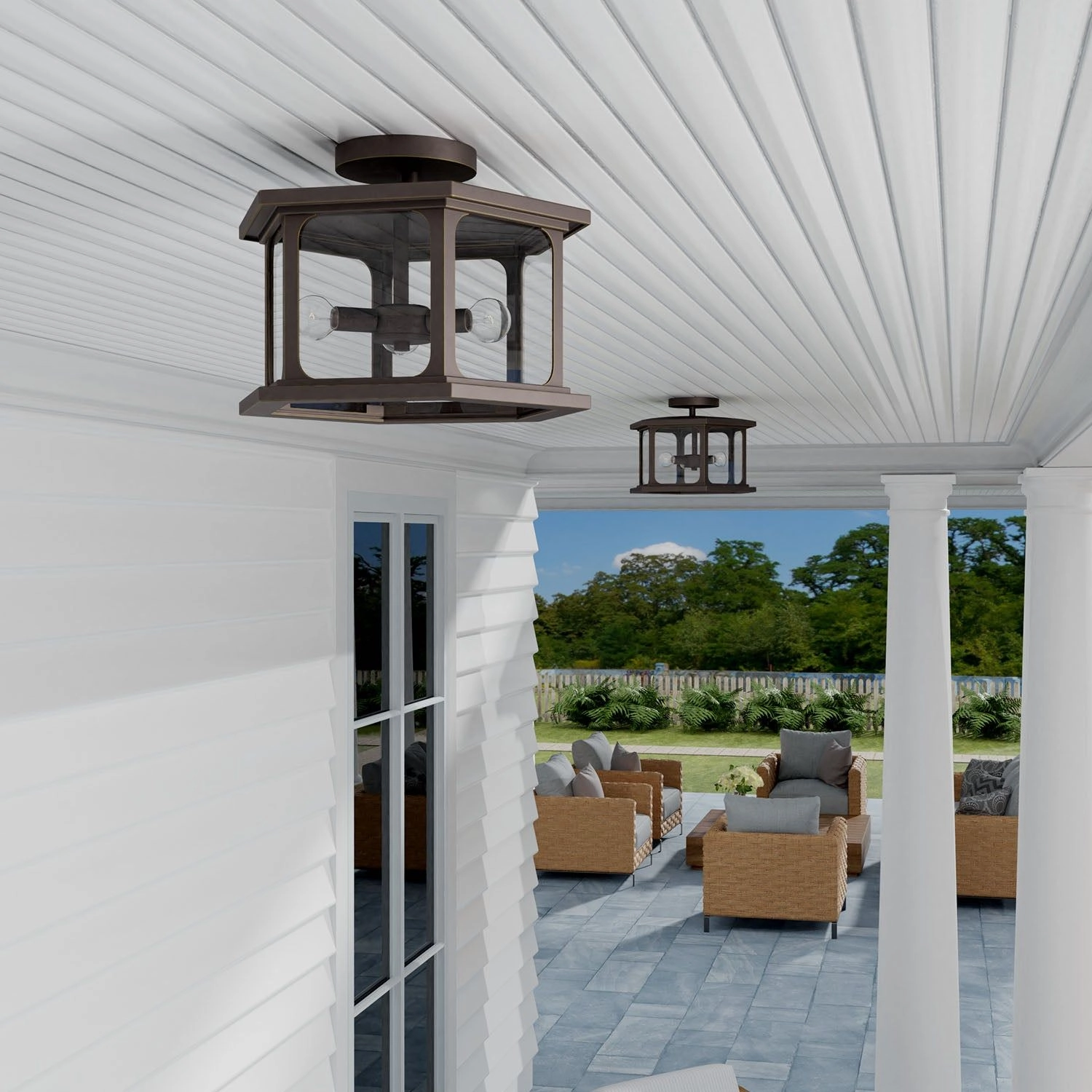Walton 3-Light Outdoor Semi Flush Mount