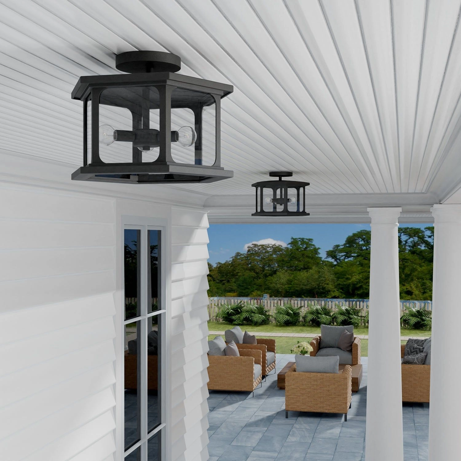 Walton 3-Light Outdoor Semi Flush Mount