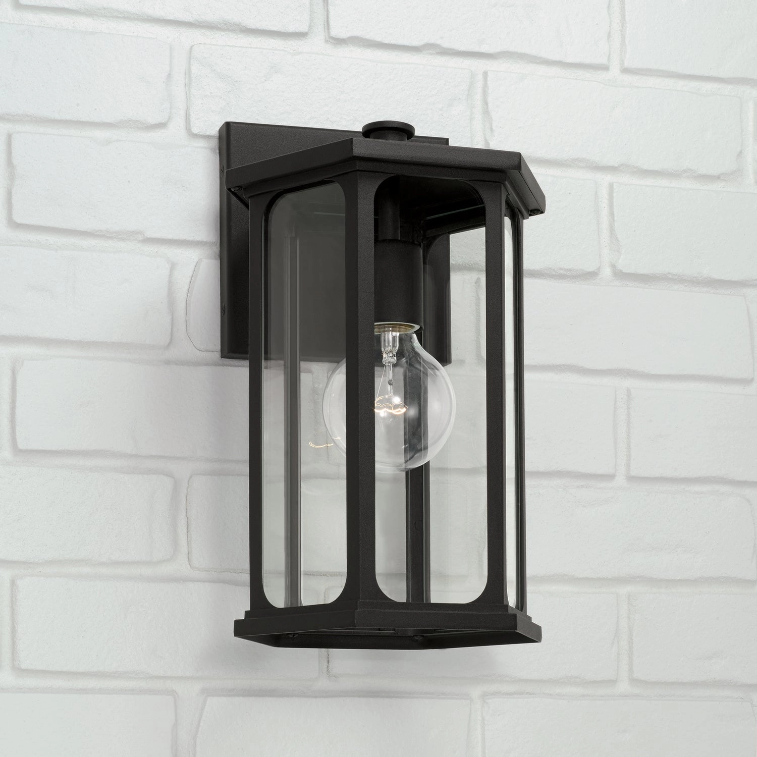 Walton One Light Outdoor Wall Lantern Black