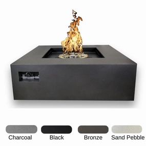 Warming Trends AON 40-inch Powder-Coated Steel Push Button Manual Thermocouple Ignition Square Fire Pit Tableportable outdoor fire pit with lid