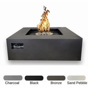 Warming Trends AON 48-inch Powder-Coated Steel 24 VOLT Hot Surface Ignition Square Fire Pit Tableportable outdoor fire pit with lid