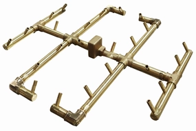 Warming Trends Crossfire 21.5 x 21.5-Inch Original Brass Gas Fire Pit Burner 290K BTUFireproof mat for under fire pit