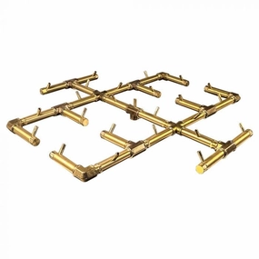 Warming Trends Crossfire 30.5 x 30.5-Inch Original Brass Gas Fire Pit Burner 300K BTUFireproof mat for under fire pit