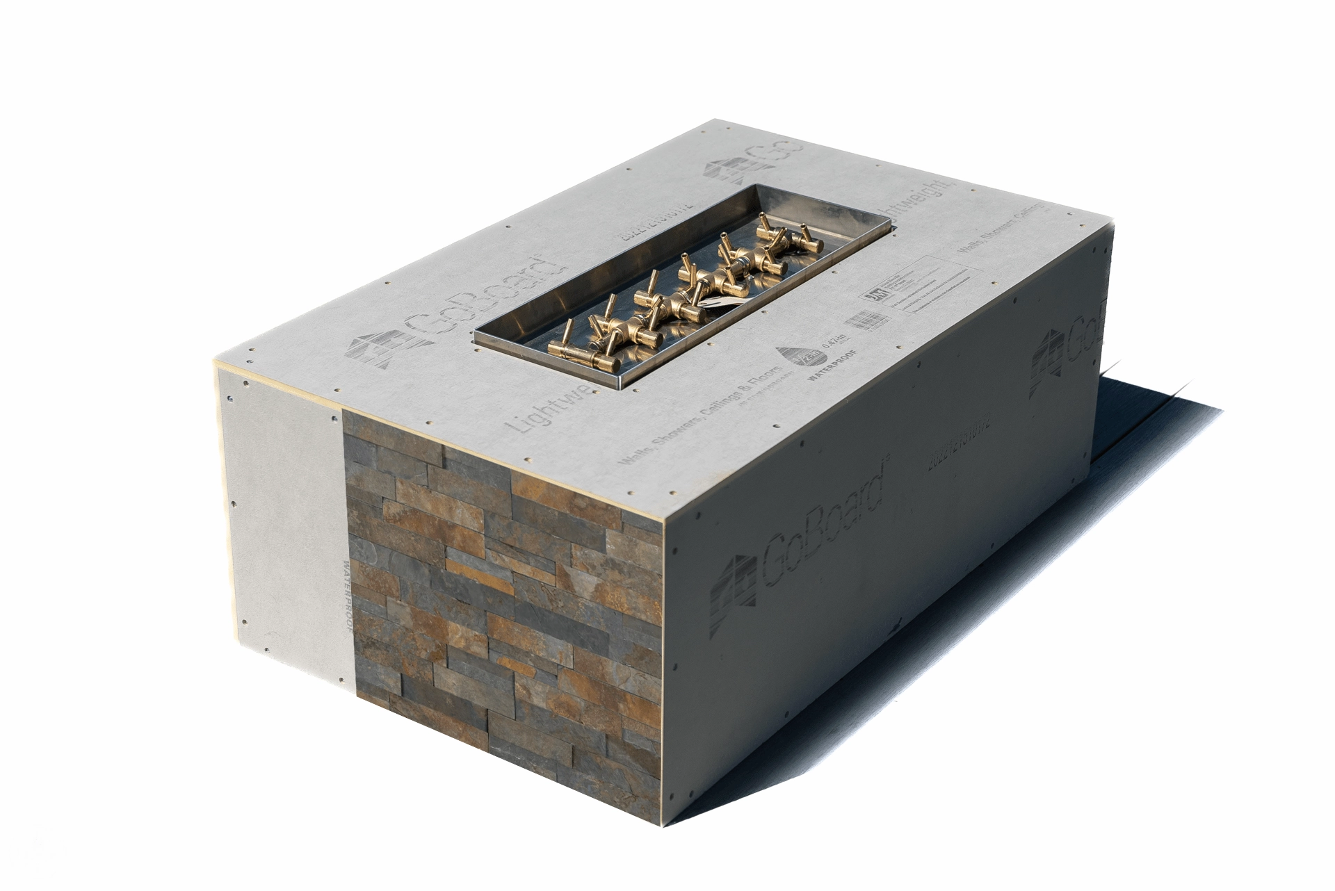 Warming Trends Crossfire FR Rectangular 72x42x18-Inch with Linear Ready To Finish Fire Pit Kit