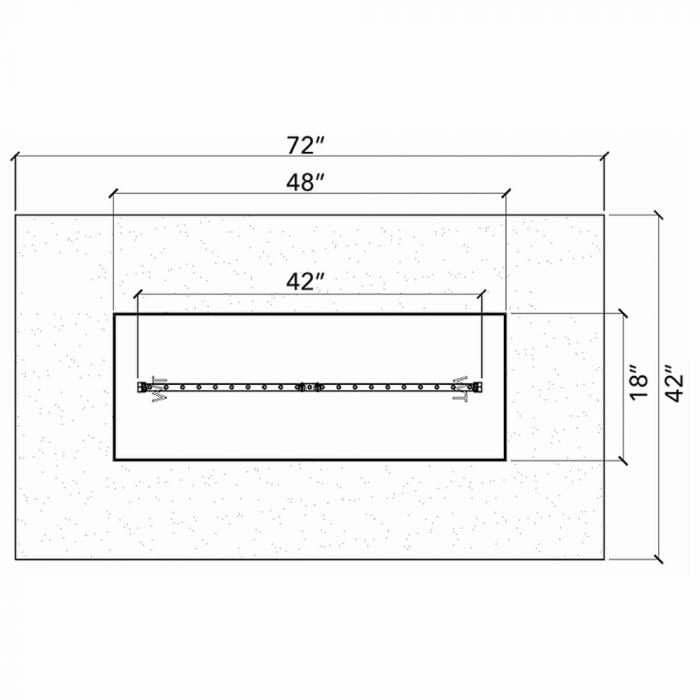 Warming Trends Crossfire FR Rectangular 72x42x18-Inch with Linear Ready To Finish Fire Pit Kit