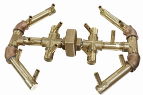 Warming Trends Crossfire Octagonal 12.5 x 14.5-Inch Brass Gas Fire Pit Burner 140K BTUFireproof mat for under fire pit