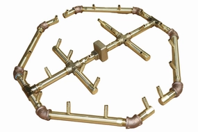 Warming Trends Crossfire Octagonal 22.75 x 21.75-Inch Brass Gas Fire Pit Burner 280K BTUFireproof mat for under fire pit