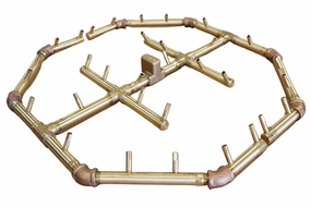 Warming Trends Crossfire Octagonal 24.5 x 24.5-Inch Brass Gas Fire Pit Burner 320K BTUFireproof mat for under fire pit