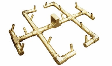 Warming Trends Valencia Universal Paver Kit with Crossfire Brass Burner and 29-inch Circular Aluminum Plate