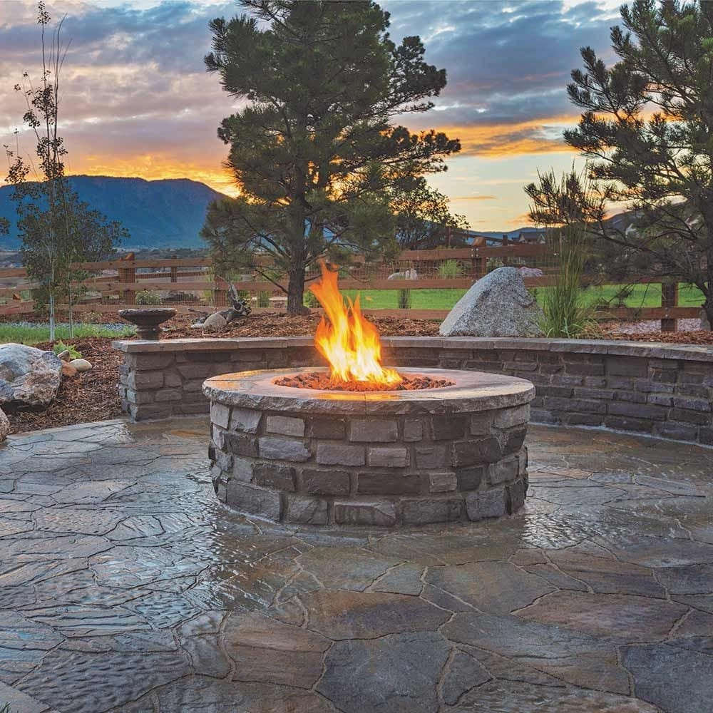 Warming Trends Valencia Universal Paver Kit with Crossfire Brass Burner and 29-inch Circular Aluminum Plate