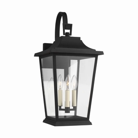 Warren Three Light Lantern Textured BlackOutdoor wall sconces with motion sensor
