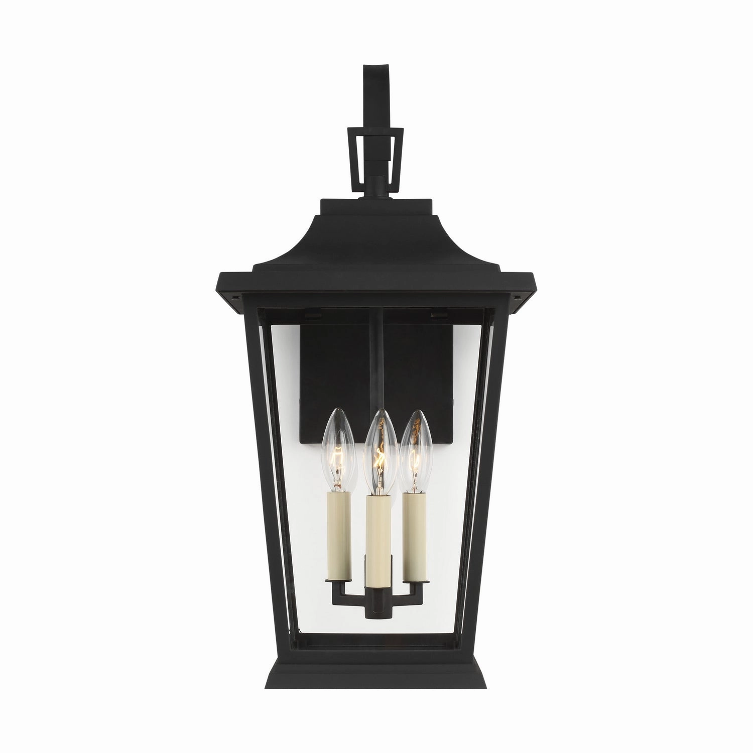 Warren Three Light Lantern Textured Black