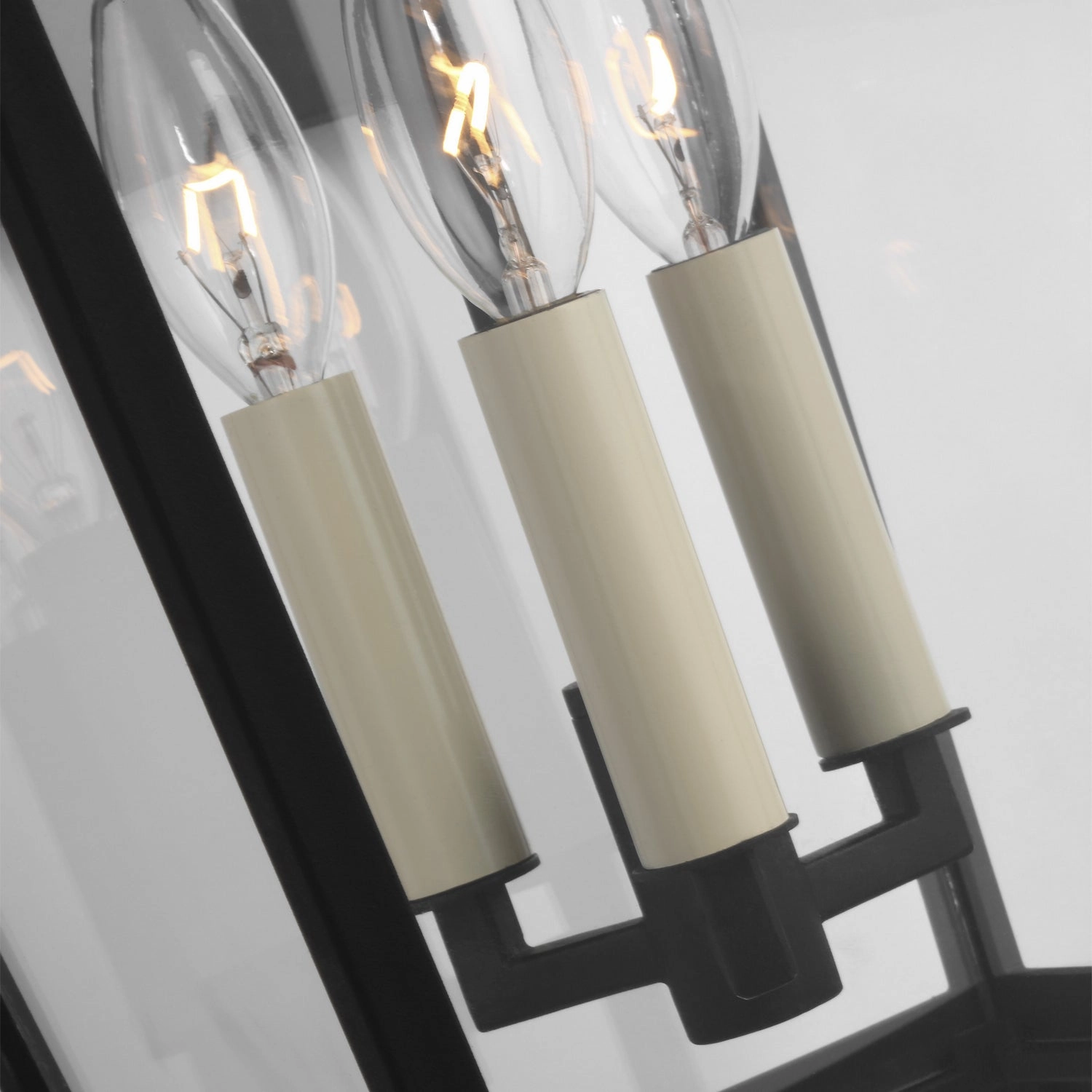 Warren Three Light Lantern Textured Black