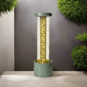 Water Feature Cylinder - Greenoutdoor garden decorative ornaments